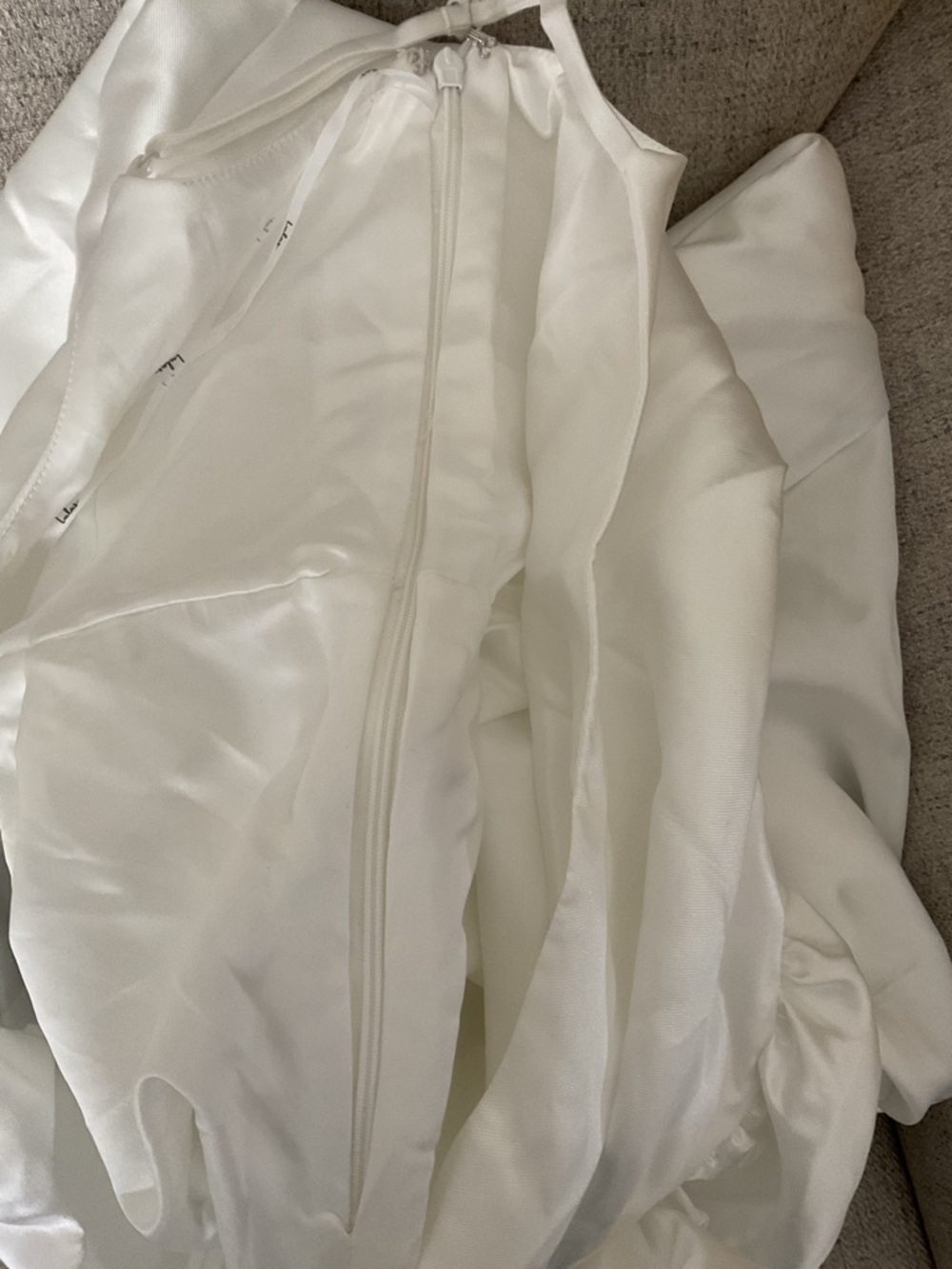 Lulus Classy Aesthetic White Taffeta Bow Midi Dress with Pockets NWT XL - Picture 11 of 14
